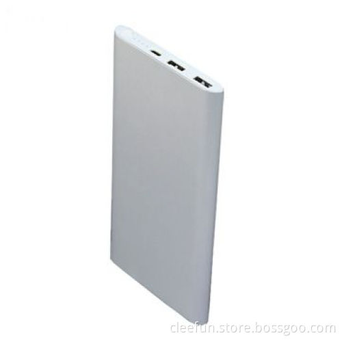 Ultra-slim dual output power banks with LED light provided